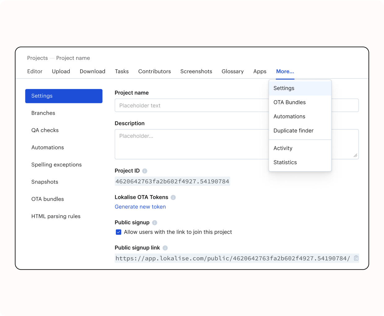 How Lokalise API works for translation
